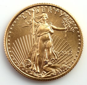 2013 GOLD 1/10 OZT OUNCE AMERICAN EAGLE BU COIN