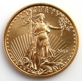 2016 GOLD 1/10 OZT OUNCE AMERICAN EAGLE BU COIN