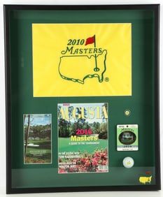 2010 MASTERS TOURNAMENT FRAMED GOLF MEMORABILIA