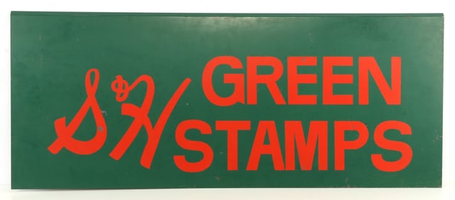LARGE S&H GREEN STAMPS SIGN SPERRY & HUTCHINSON