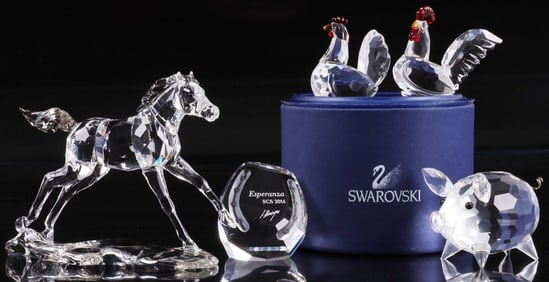 LOT OF 4 SWAROVSKI CRYSTAL BARNYARD ANIMALS