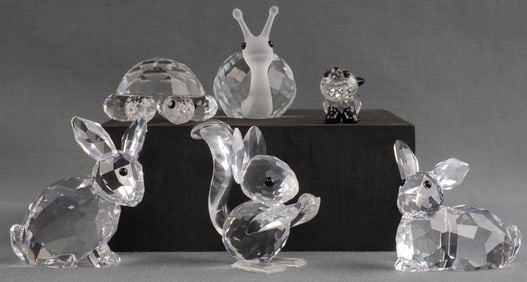 LOT 6 SWAROVSKI CRYSTAL SMALL ANIMALS HARE MOUSE