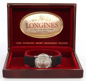 LONGINES VINTAGE 14K WHITE GOLD MENS WATCH