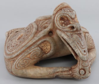 TAINO PRECOLUMBIAN ANTHROPIC BIRD CARVED ZEMI