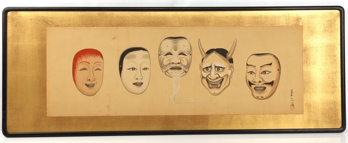 19TH CENTURY JAPANESE NOH MASK PAINTING WIP