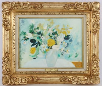 LE PHO FLEURS OIL ON CANVAS PAINTING