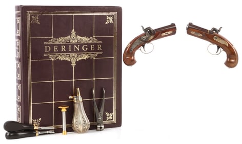 US HISTORICAL SOCIETY SILVER MOUNTED DERINGER SET