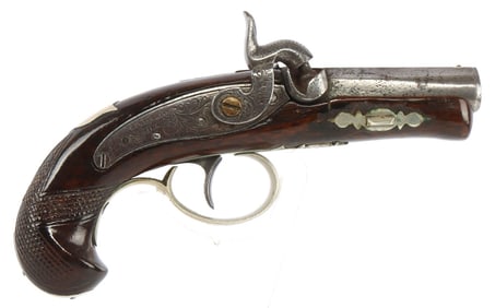 ENGRAVED ANDREW WURFFLEIN .41 CAL DERRINGER PISTOL