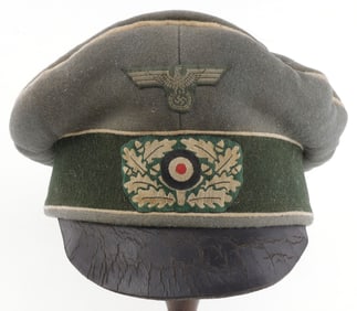 WWII GERMAN HEER INFANTRY CRUSHER CAP VISOR