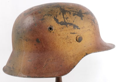 RARE WWII GERMAN NORMANDY CAMO M42 HELMET