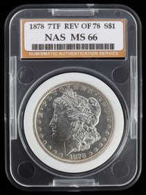 1878 MS66 NAS 7TF REV OF 78 MORGAN SILVER DOLLAR