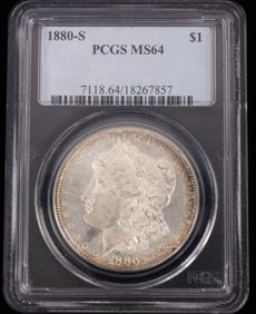 1880-S MORGAN SILVER DOLLAR PCGS MS64