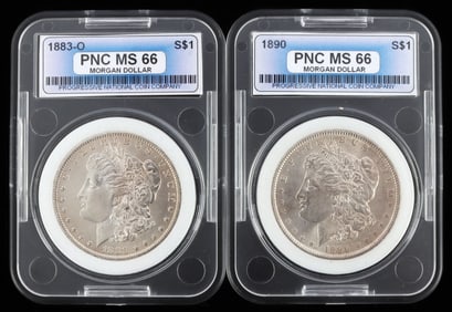 MORGAN DOLLARS 1890 MS 66 1883 O MS 66 COINS