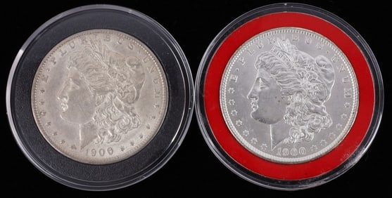 UNCIRCULATED 1900 & 1900 O MORGAN SILVER DOLLARS