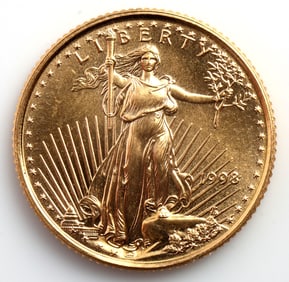1998 GOLD 1/10 OZT OUNCE AMERICAN EAGLE BU COIN
