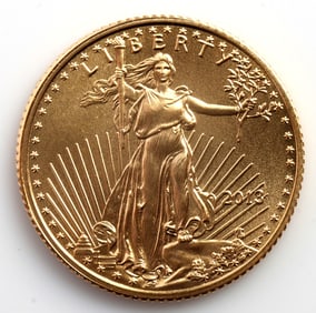 2013 GOLD 1/10 OZT OUNCE AMERICAN EAGLE BU COIN