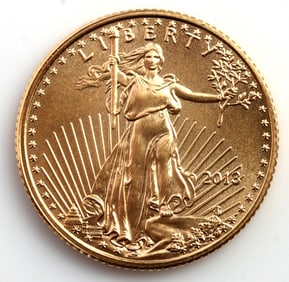 2013 GOLD 1/10 OZT OUNCE AMERICAN EAGLE BU COIN