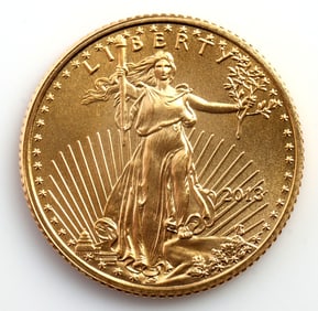 2013 GOLD 1/10 OZT OUNCE AMERICAN EAGLE BU COIN