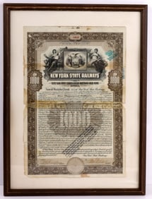 1912 NEW YORK STATE RAILWAYS 50 YEAR GOLD BOND