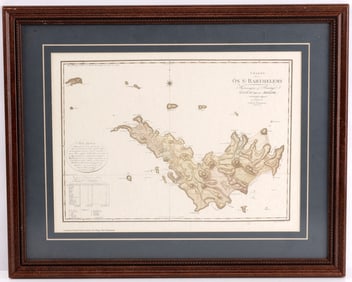 ST. BARTHELEMY MAP IN SWEDISH BY FAHLBERG