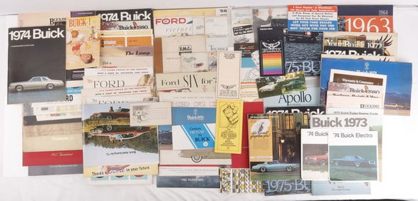 50+ LOT VINTAGE BUICK & FORD BOOKS BROCHURES ADS