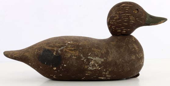A REPAINTED BLUEBILL MASON DUCK DECOY