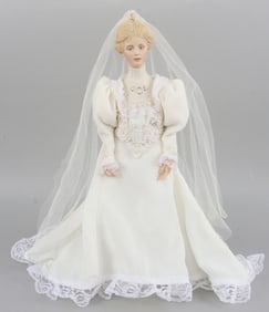14 INCH ASHTON DRAKE PORCELAIN BRIDE DOLL