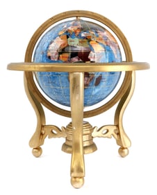 HANDMADE GEMSTONE AND RESIN DESK GLOBE