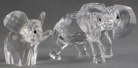 LOT OF 2 SWAROVSKI CRYSTAL ELEPHANT FIGURINES