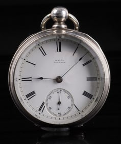 WALTHAM WM ELLERY POCKET WATCH COIN SILVER