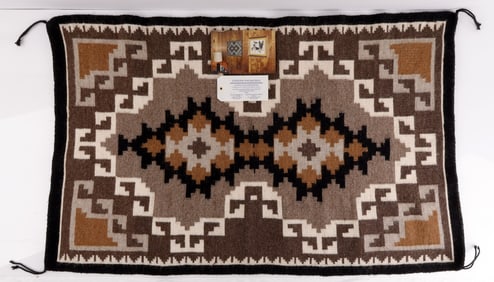 NATIVE AMERICAN NAVAJO RUG TWO GREY HILLS YOUNG