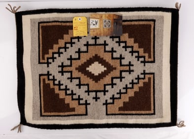 NATIVE AMERICAN NAVAJO TWO GREY HILLS RUG BEGAY