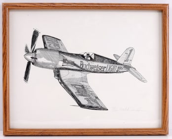 B DONALDSON SIGNED BUDWEISER AIRPLANE PRINT
