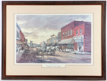 WESTON THE LANDING ON THE MISSOURI SIGNED PRINT