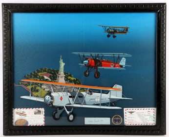 RAY WADDEY SIGNED PILOT BOEING OVER ELLIS ISLAND
