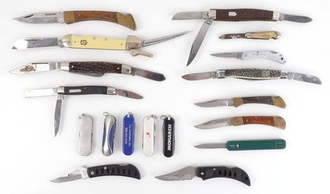 18 ASSORTED POCKET KNIFE LOT IMPERIAL KERSHAW ETC