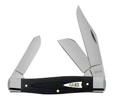 CASE XX BLACK MICARTA LARGE STOCKMAN POCKET KNIFE