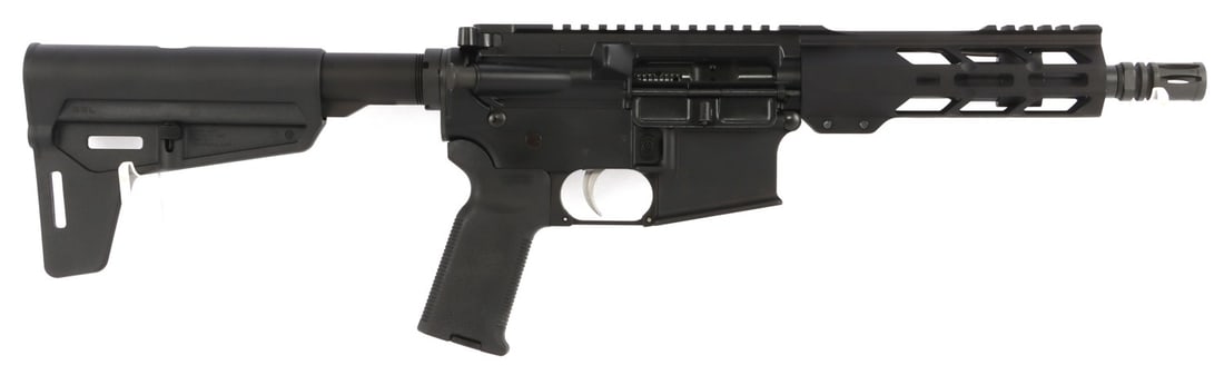 ANDERSON MFG AM-15 5.56X45MM AR UTILITY PISTOL NIB: New in box Anderson Manufacturing AM-15 semi-automatic AR pistol. Barrel 7.5 inches. M-LOK handguard, Magpul Blade brace and Magpul K2 pistol grip. Includes one (1) 30rd magazine. FFL required for tra