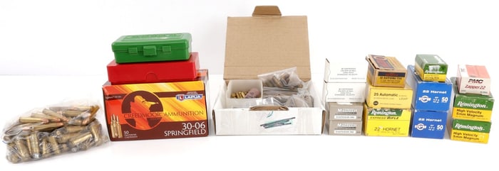 APPROX 800 ROUNDS MIXED CALIBER HANDGUN RIFLE AMMO
