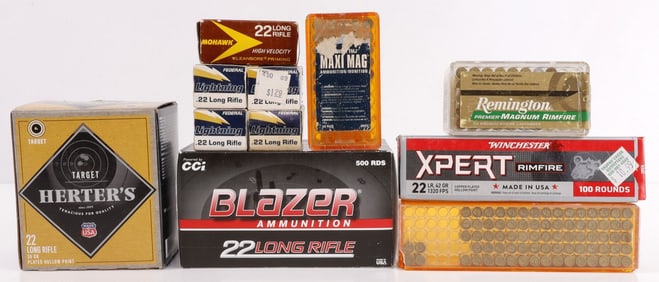 APPROX 1250 RDS MIXED 22 LR AMMO LOT