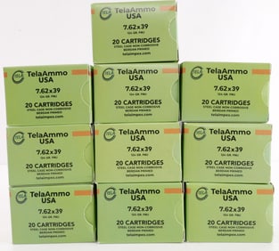 200 RDS TELAAMMO 7.62 X 39 124 GR FMJ AMMO