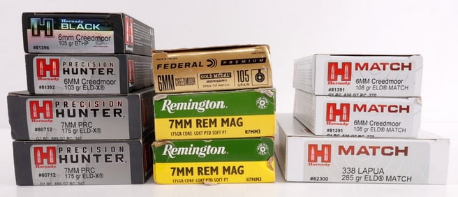 300 RDS 7MM .300 PRC 6MM .338 LAPUA AMMO LOT