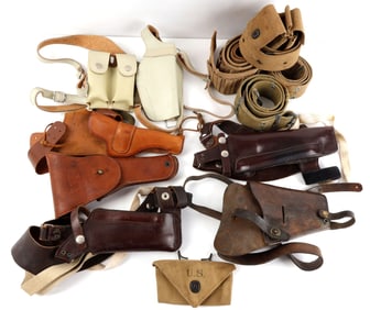 LOT OF 11 FIREARM BELT HOLSTER MAG ACCESSORIES