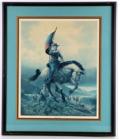 VINTAGE 1977 ROBERT E LEE LITHOGRAPH ARTIST SIGNED