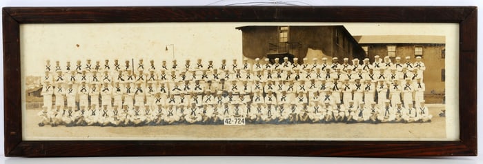 WWII 1942 YARDLONG PHOTO USN NAVAL TRAINING 42-724