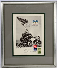 WW2 JOE ROSENTHAL SIGNED IWO FLAG JIMA RAISING COA