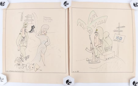 WWII CARICATURE CHINA BURMA INDIA THEATER ART