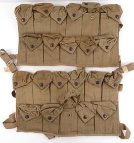 2 UNISSUED WWI US AEF GRENADE POUCH BANDOLIERS
