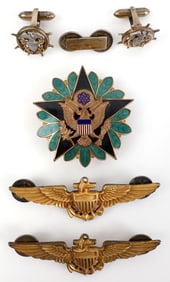 2 US NAVY PILOT WINGS STERLING GENERAL STAFF BADGE