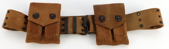 WWI MILLS AMMO BELT & M1911 MAGAZINE POUCHES